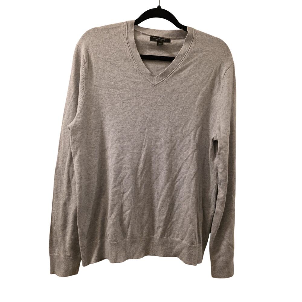 Banana Republic Luxury Blend Mens V Neck Sweater Silk Cashmere Blend M